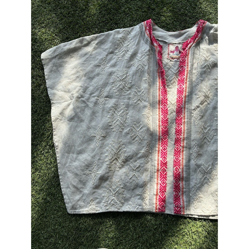 Joy Love Light‎ JW Johnny Was Los Angeles White Medium  100% Linen Embroidered - Picture 4 of 8